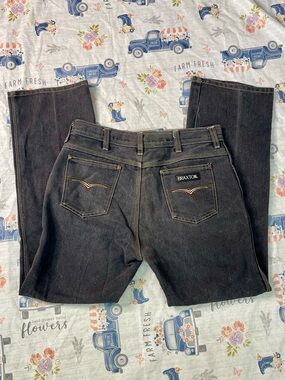 Vintage Men's Braxton High Rise Stretch Black Denim Straight Leg Jeans Size 36M